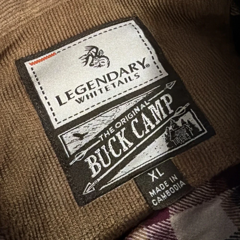 NWT Legendary Whitetails Men's Buck Camp Cedarwood Plaid Flannel Shirt Sz XL